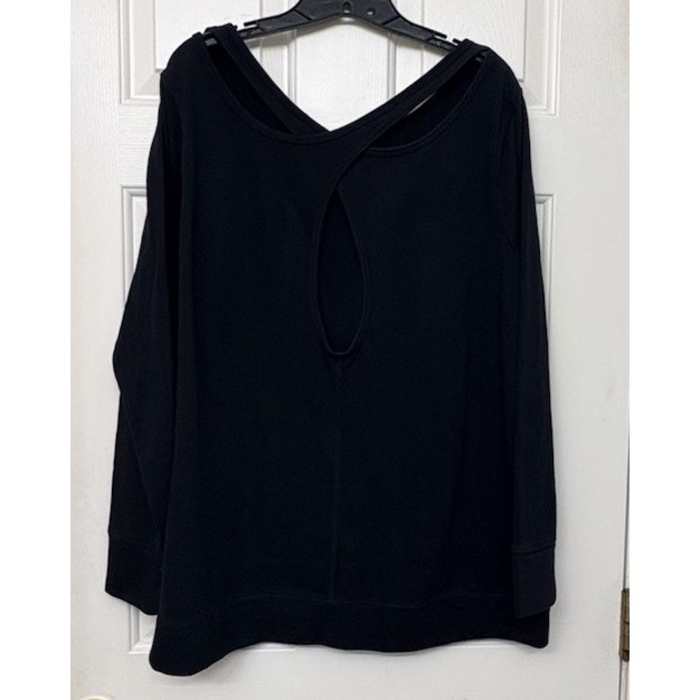 Old Navy Active Black Open Cross Back Long Sleeve Sweatshirt Plus 2XL Yoga Gym